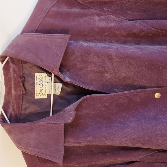 Live A Little Women's Purple Suede Fitted Jacket Snapped Front Size M - Picture 3 of 13